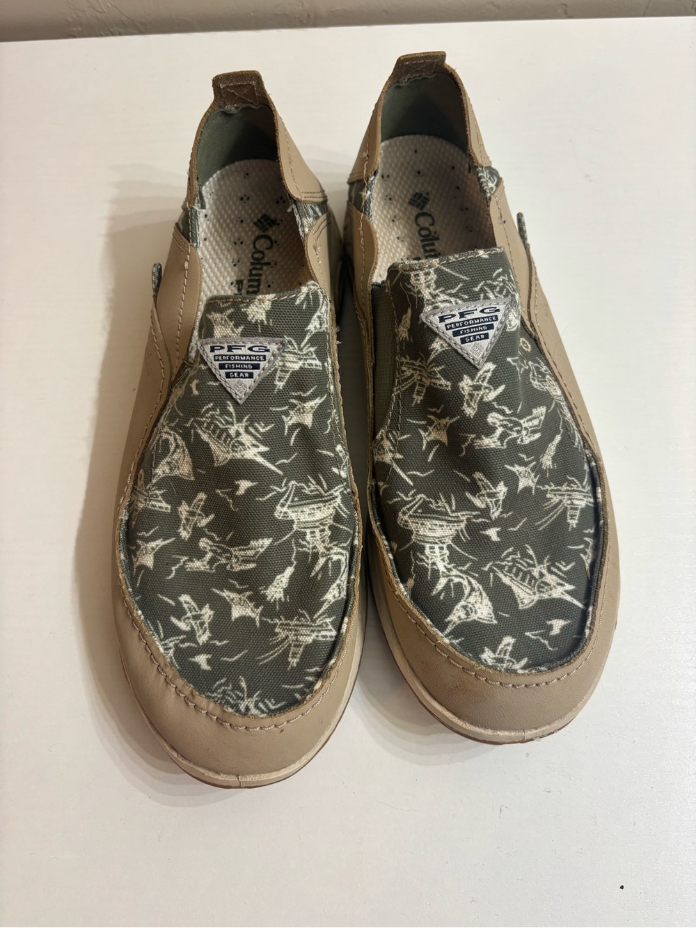 Columbia Men’s Slip-On Loafers in Olive and Tan